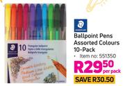 Staedtler Ballpoint Pens (Assorted Colours) 10 Pack-Per Pack