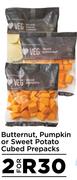 Butternut, Pumpkin or Sweet Potato Cubed Prepacks-For 2