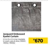 Jacquard Embossed Eyelet Curtain-2.3m(l) x 2.5m(w)