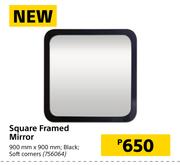 Square Framed Mirror Black-900mm x 900mm