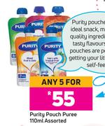 Purity Pouch Puree Assorted-For 5 x 110ml