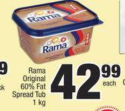 Rama Original 60% Fat Spread Tub-1Kg Each