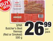 Spar Butcher's Best Viennas (Red Or Smoked)-500g Per Pack