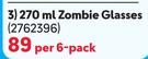  Consol 270ml Zombie Glasses-Per 6 Pack