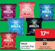 Halls Lozenges Bags (All Variants)-72's