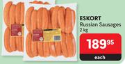  Eskort Russian Sausages-2kg Each