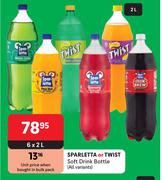 Sparletta or Twist Soft Drink Bottle (All Variants)-6 x 2Ltr