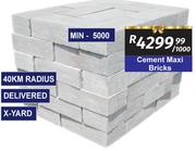 Cement Maxi Bricks-Per 1000