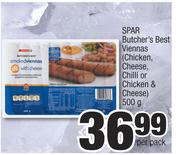 Spar Butcher's Best Viennas(Chicken,Cheese,Chilli Or Chicken & Cheese)-500g Per Pack