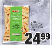 Spar Straight Cut Frozen Chips-1Kg Each