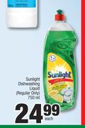 Sunlight Dishwashing Liquid (Regular Only)-750ml Each