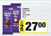 Cadbury Chocolate Slab (Assorted)-For Any 2 x 80g
