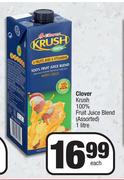 Clover Krush 100% Fruit Juice Blend (Assorted)-1L Each