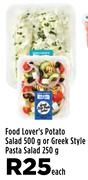 Food Lover's Potato Salad 500 g Or Greek Style Pasta Salad 250g- Each