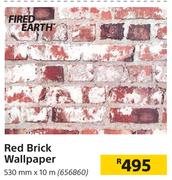 Fired Earth Red Brick Wallpaper