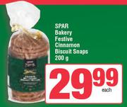 Spar Bakery Festive Cinnamon Biscuit Snaps-200gm Each