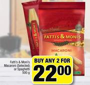 Fatti's & Moni's Macaroni(Selected) Or Spaghetti-2 x 500g