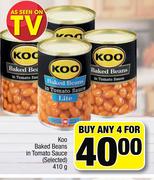 Koo Baked Beans In Tomato Sauce (Selected)-4 x 410g