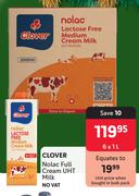Clover Nolac Full Cream UHT Milk-6 x 1Ltr
