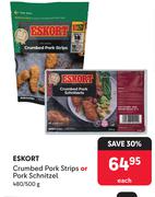 Eskort Crumbed Pork Strips Or Pork Schnitzel-480/500g Each