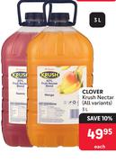 Clover Krush Nectar (All Variants)-3Ltr Each