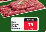Bulk Jacques Kallis Boerewors-Per Kg