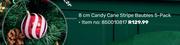 8cm Candy Cone Stripe Baubles 5 Pack