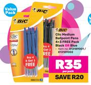 Bic Clic Medium Ballpoint Pens 4+3 Free Pack Black Or Blue-Per Pack