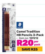 Staedtler Camel Tradition HB Pencils 3 Pack-Per Pack
