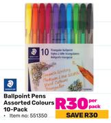 Staedtler Ballpoint Pens 10 Pack Assorted Colours-Per Pack
