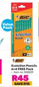 Bic Evolution Pencils 6+4 Free Pack