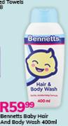 Bennetts Baby Hair & Body Wash-400ml