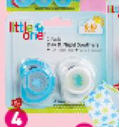 Little One 2 Pack Day & Night Soothers 0+ Months Or 6-18 Months-Each