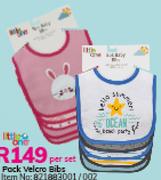 Little One 5 Pack Velcro Bibs-Per Set