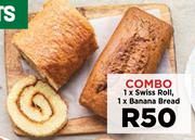 1 x Swiss Roll, 1 x Banana Bread-Combo