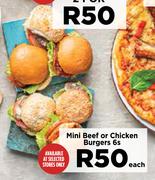 Mini Beef Or Chicken Burgers-6s Each