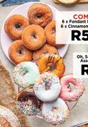 6 x Fondant Doughnuts, 6 x Cinnamon Doughnuts-Combo