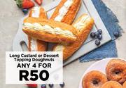 Long Custard Or Dessert Topping Doughnuts-For Any 4