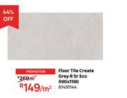 Eco Floor Tile Create Grey R Sr 590 x 1190 81491144-Per Sqm