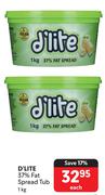 D'Lite 37% Fat Spread Tub-1Kg Each