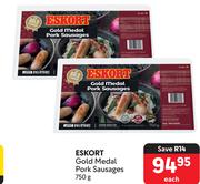 Eskort Gold Medal Pork Sausages-750g Each