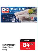 Sea Harvest Hake Fillets-600g Each
