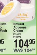 Oh-Lief Natural Aqueous Cream-250ml