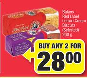 Bakers Red Label Lemon Cream Biscuits(Selected)-For Any 2 x 200g