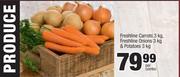 Freshline Carrots 3Kg, Freshline Onions 3Kg & Potatoes 3Kg Combo-Per Combo