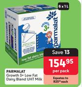 Parmalat Growth 3+ Low airy Blend UHT Milk-6 x 1Ltr Per Pack