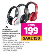 Volkano Impulse Bluetooth Wireless Headphone VB-VH102/Black VB-VH100-Each