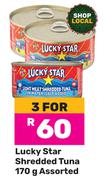 Lucky Star Shredded Tuna Assorted-For 3 x 170g