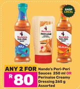 Nando's Peri Peri Sauces 250ml Or Perinaise Creamy Dressing 265g-For Any 2