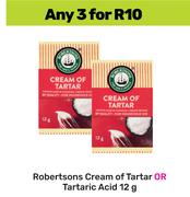 Robertsons Cream Of Tartar Or Tartaric Acid-For Any 3 x 12g